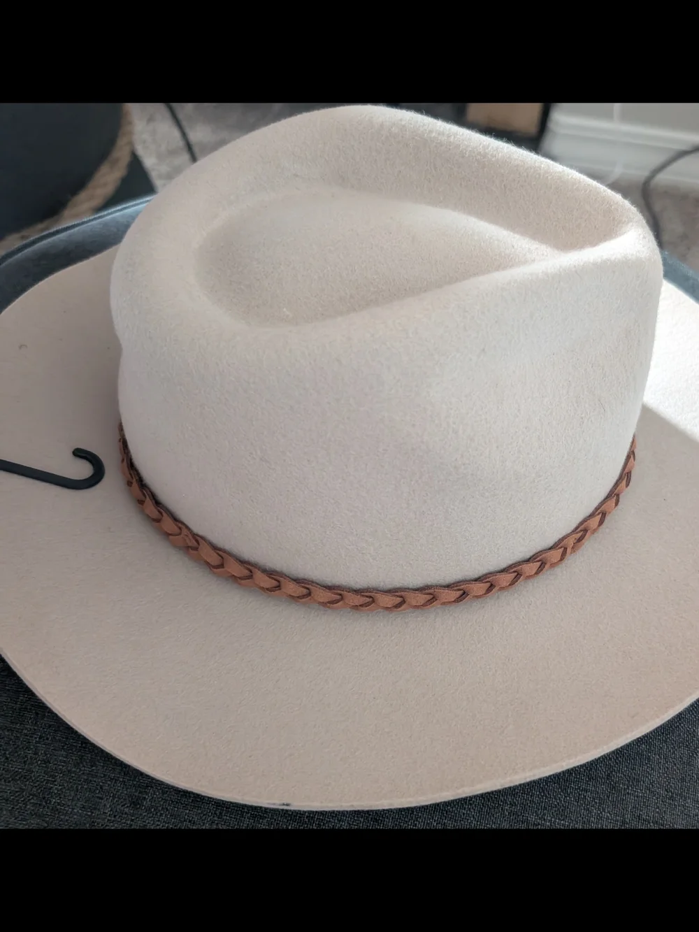 NWT! Banana Republic Cream Felt Fedora with Braided Tan Band M/L